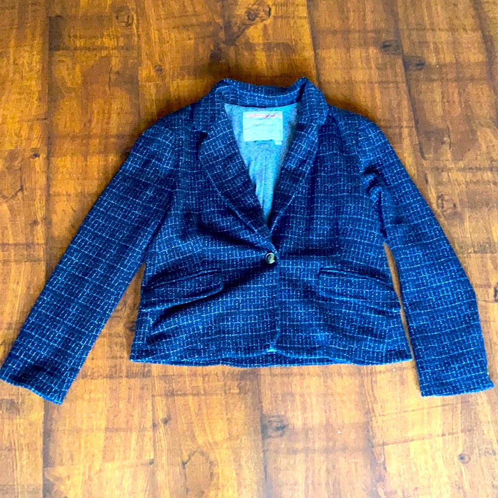 Cartonnier Navy Tweed Blazer from Anthropologie